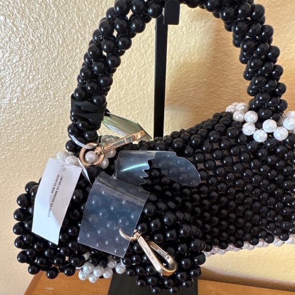 Kate Soade Target X sold out black and white beaded shoulder bag - Picture 5 of 6